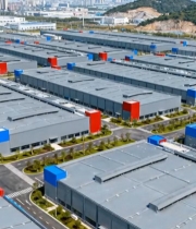  工业区厂房鸟瞰全景(3)7366#竖屏 	 