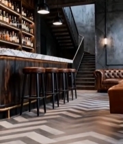  工业风酒吧吧台室内场景7893#竖屏 	 