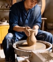  工匠手工制作陶器素材(2)5674#竖屏 	 