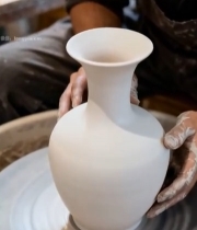  工匠手工制作陶瓷花瓶392#竖屏 	 