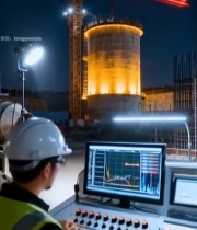  工地工人操控设备场景7268#竖屏 	 