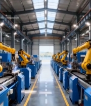  工厂内机械臂自动化生产线1188#竖屏 	 