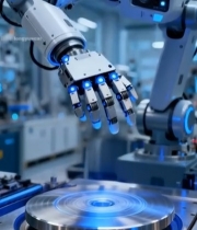  工厂机械臂自动化作业3158#竖屏 	 