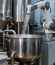  工厂机械臂生产作业场景3884#竖屏 	 