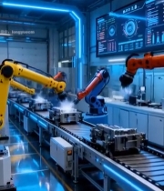  工厂机械臂自动化生产线1125#竖屏 	 