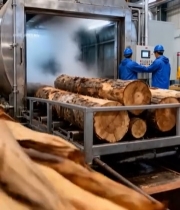  工厂工人操作木材加工机器5575#竖屏 	 