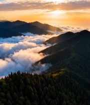  高山云海日出全景4267#竖屏 	 