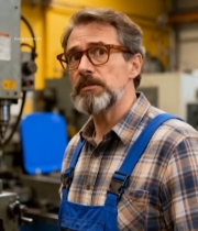  工厂工人操作机械设备1211#竖屏 	 