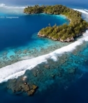  俯瞰海岛海洋风光3517#竖屏 	 