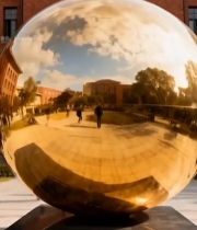  复旦大学数学科学院前的金球雕塑5014#竖屏 	 