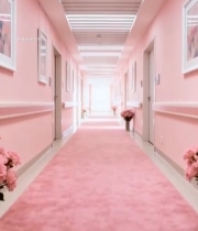  粉色系室内走廊4046#竖屏 	 