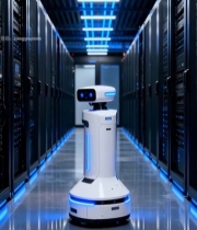  服务器机房内的智能机器人2078#竖屏 	 