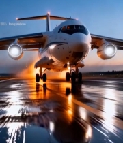  飞机跑道降落场景素材7873#竖屏 	 