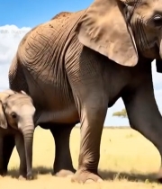  非洲草原大象漫步2629#竖屏 	 