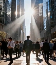  都市白领街道步行场景4853#竖屏 	 