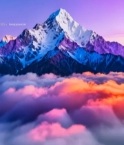  电视屏幕展示雪山云海美景2762#竖屏 	 