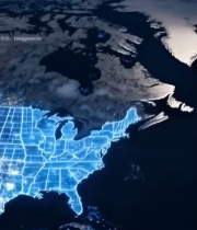  地球美国区域科技感展示4414#竖屏 	 