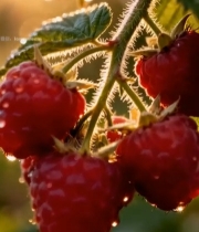  带露珠树莓特写画面1672#竖屏 	 