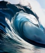  大海中翻涌的巨大浪花1544#竖屏 	 