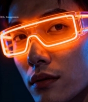  戴霓虹眼镜的男性特写1929#竖屏 	 