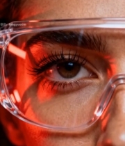  戴护目镜女性眼部特写3486#竖屏 	 