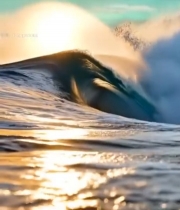  大海翻涌的波浪特写(1)1702#竖屏 	 