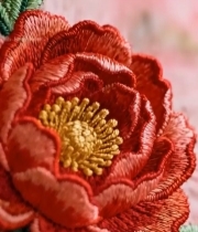  刺绣花朵微距特写6327#竖屏 	 