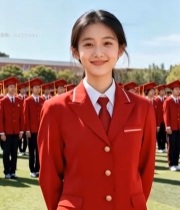  穿校服女生校园集体活动画面1892#竖屏 	 