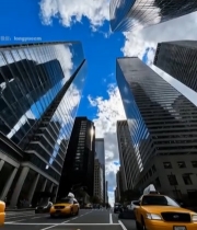  城市街道摩天大楼景观5074#竖屏 	 