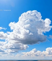  城市上空蓝天白云俯瞰景象2736#竖屏 	 