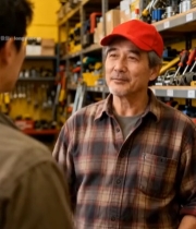  车间内两人交流场景6850#竖屏 	 