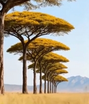  草原上的树木自然风光1620#竖屏 	 