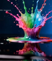  彩色液体飞溅素材917#竖屏 	 