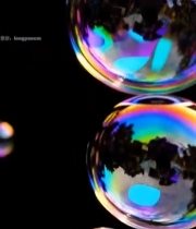  彩色梦幻肥皂泡特写5113#竖屏 	 