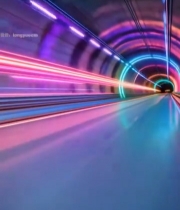  彩色灯光隧道动态画面2956#竖屏 	 