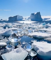  北极冰川与钻石状冰块景观1373#竖屏 	 