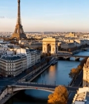  巴黎埃菲尔铁塔城市景观2738#竖屏 	 