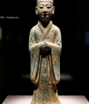  博物馆青铜人物文物展示6765#竖屏 	 