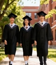  毕业生校园内结伴行走3678#竖屏 	 