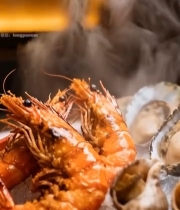  冰盘海鲜特写3796#竖屏 	 