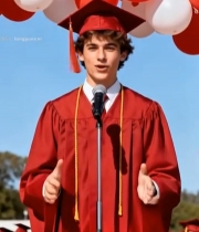  毕业生身着学士服发言画面4516#竖屏 	 