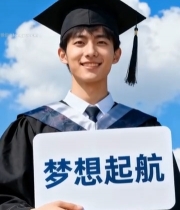  毕业生手持梦想起航牌3632#竖屏 	 