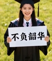  毕业生草地举牌拍照画面1459#竖屏 	 
