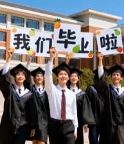  毕业生校园举牌庆祝毕业6866#竖屏 	 